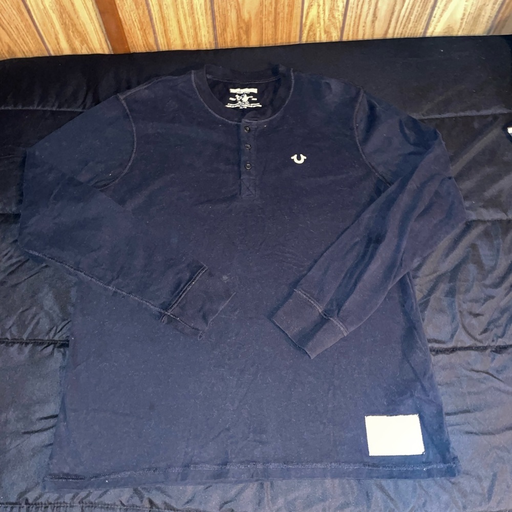 True Religion Button Long Sleeve Tee